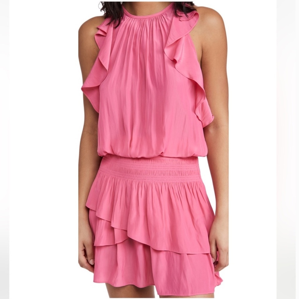 Ramy Brook Pink Ruffled Mini Dress